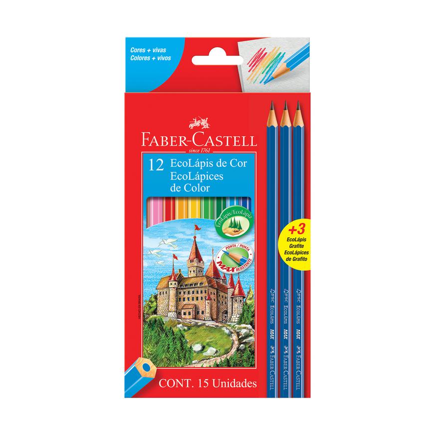 COLORES DELGADO X 12 + 3 LAPICES - FABER CASTELL