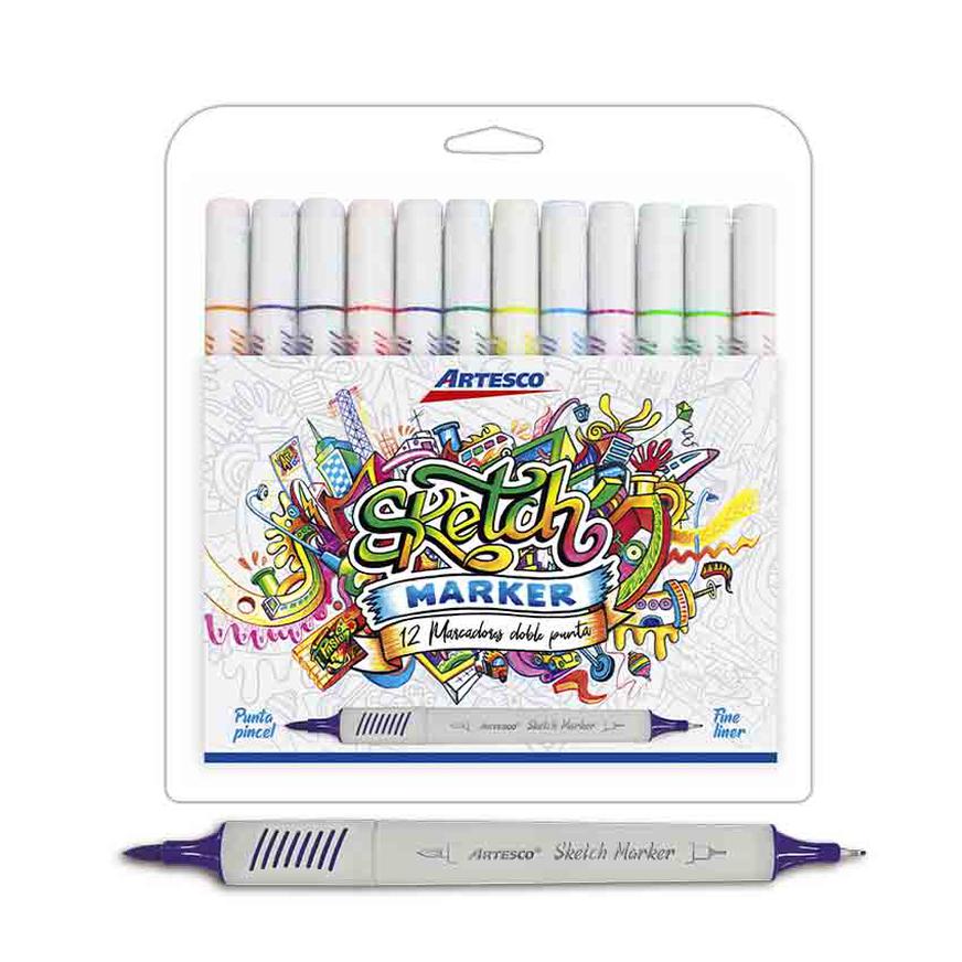 PLUMON SKETCH MARKER X 12 DUO ARTES