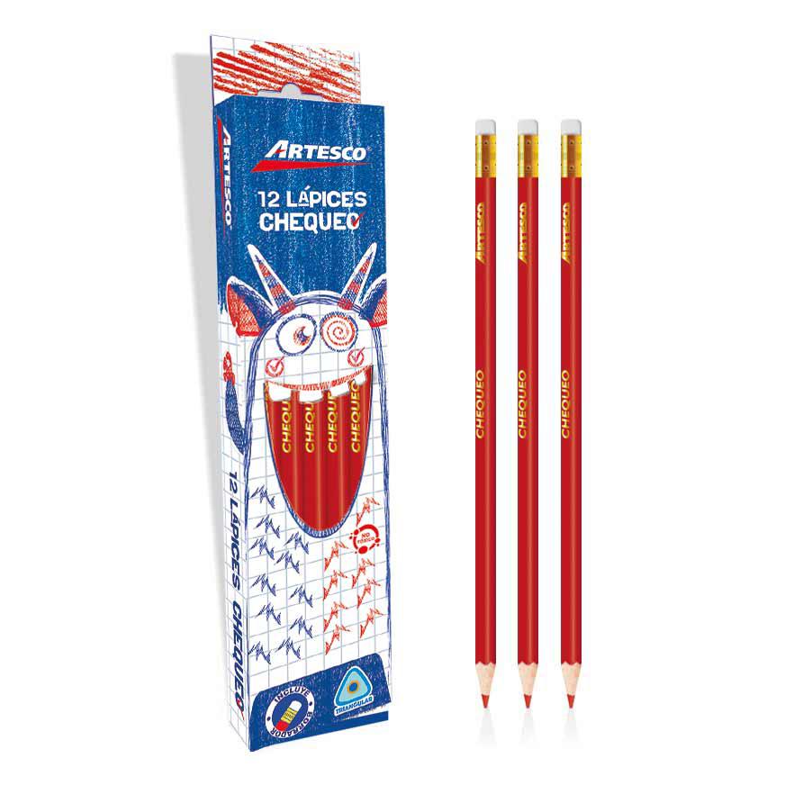 LAPIZ CHEQUEO ROJO X 12 - ARTESCO