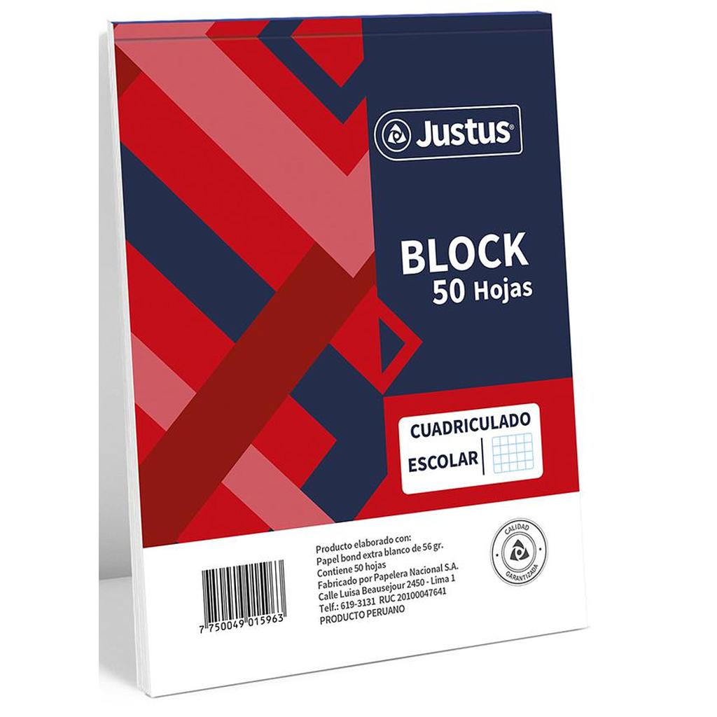 BLOCK A4 CUADRI 50HJS - JUSTUS