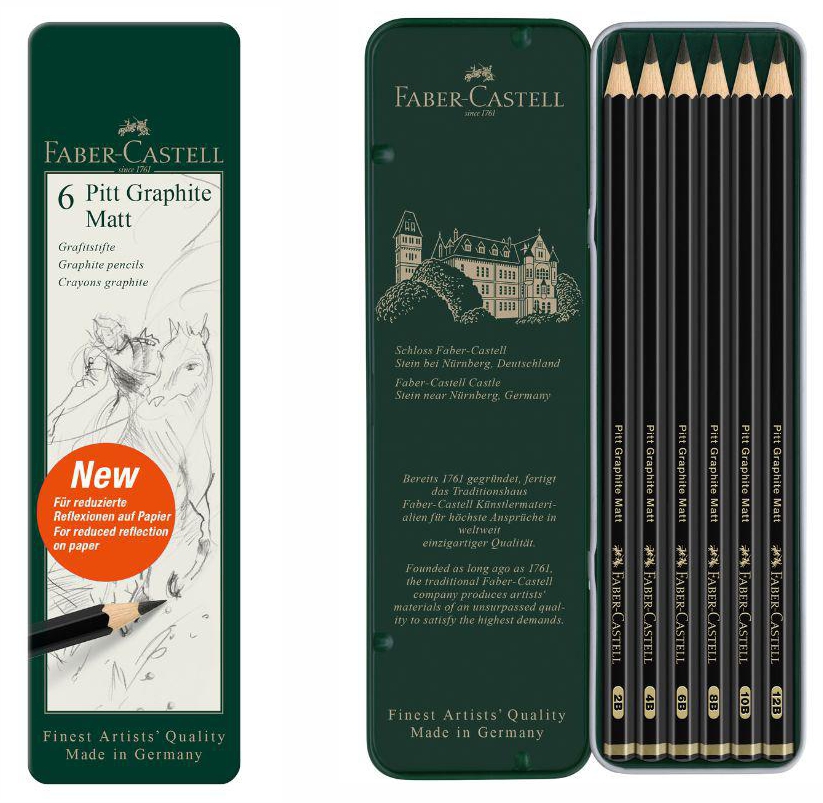 LAPIZ GRAFITO PITT MATE X6 - FABER CASTELL