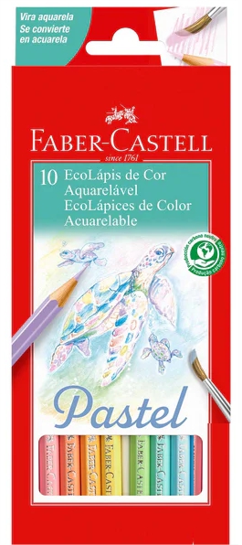 COLORES ACUARELABLE PASTEL X 10 - FABER CASTELL