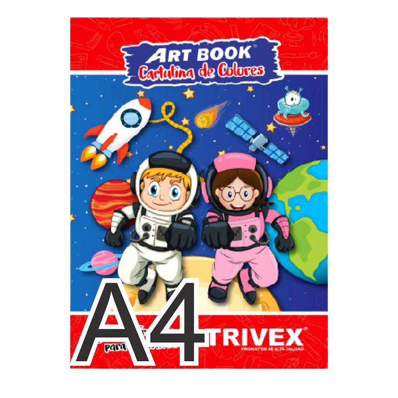 BLOCK CARTULINA COLORES A4 14H - TRIVEX
