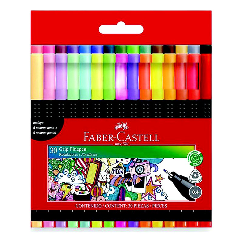 PLUMON GRIP FINEPEN X 30 - FABER CASTELL