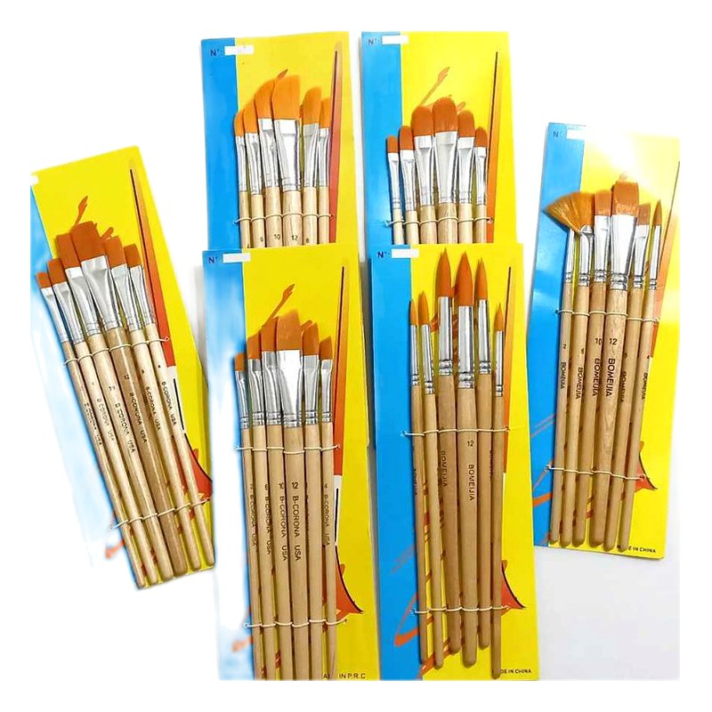 PINCEL DE MADERA  CREMA X6