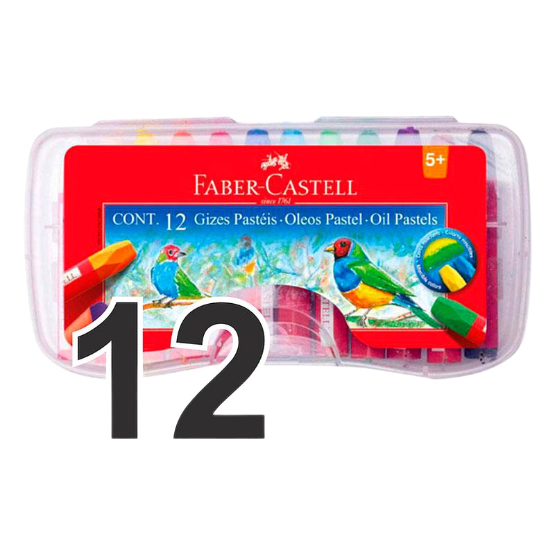 OLEO PASTEL X 12uni EST RIGIDO - FABER CASTELL