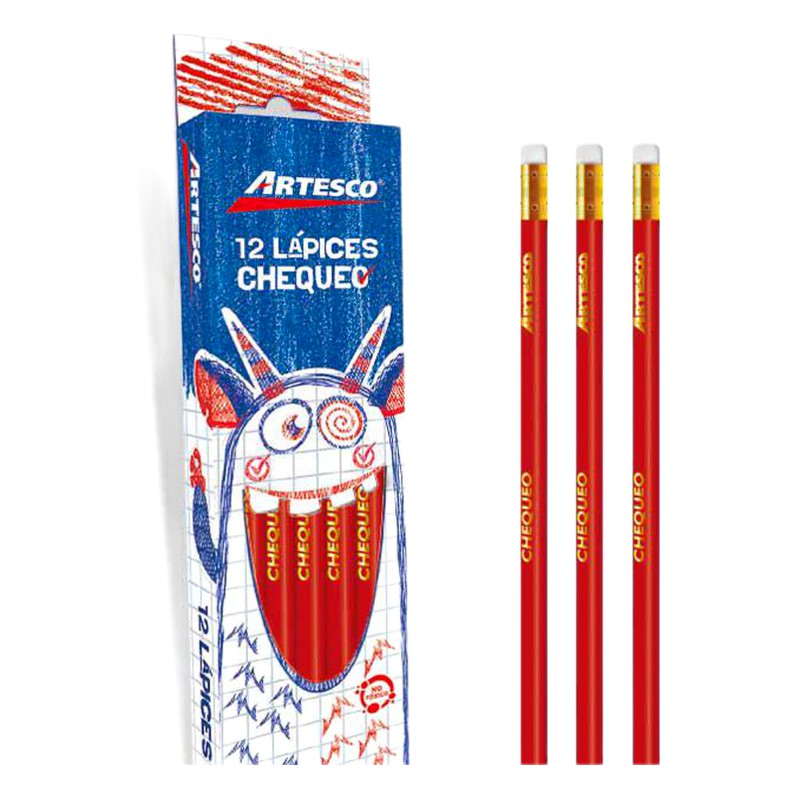 LAPIZ CHEQUEO ROJO X 12 - ARTESCO
