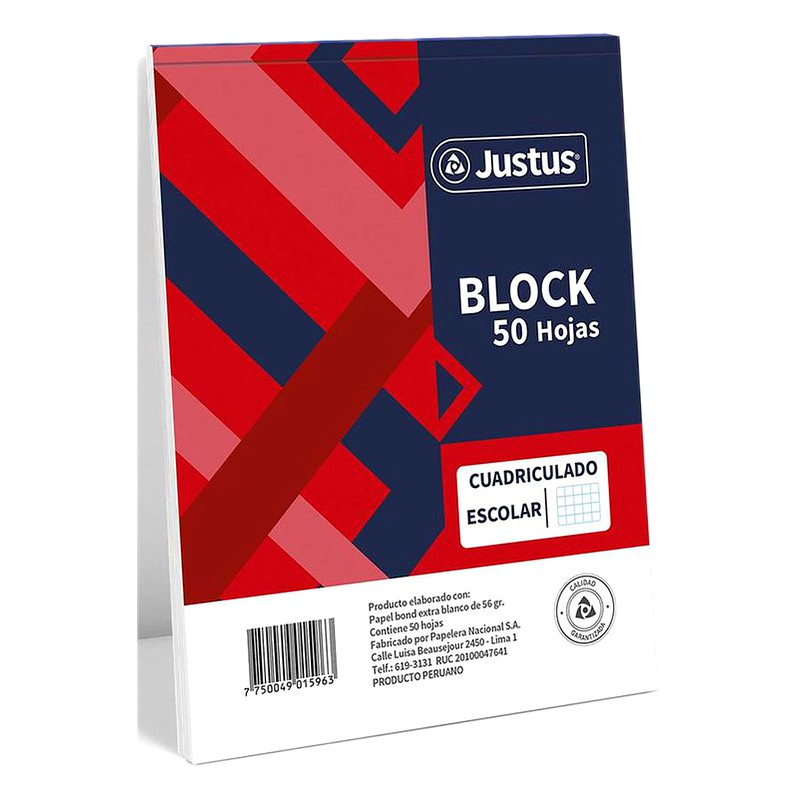 BLOCK A4 CUADRI 50HJS - JUSTUS