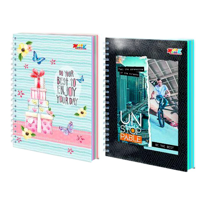 CUAD ANILLADO A4 C/DISEÑO 160HJ MARK BOOK