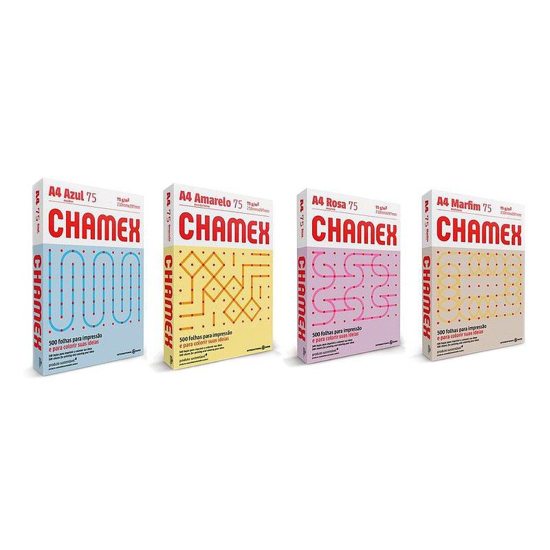 PAPEL 75GR A4  PQTX500 PASTEL - CHAMEX