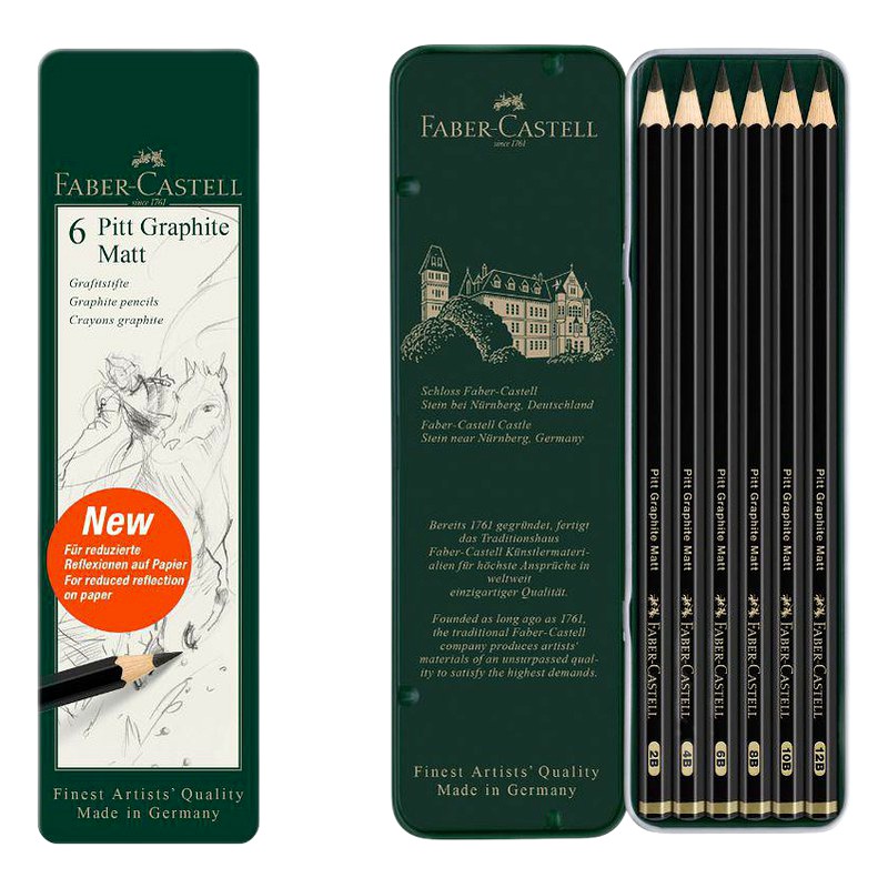LAPIZ GRAFITO PITT MATE X6 - FABER CASTELL