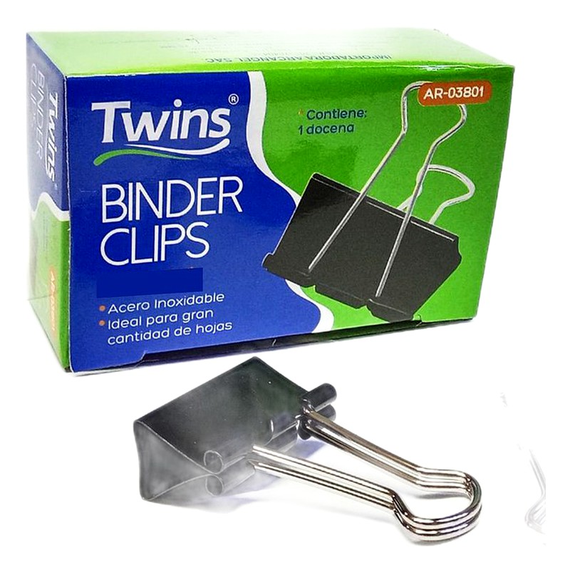 BINDER CLIPS 1´(25 MM) CAJA X12 - TWINS