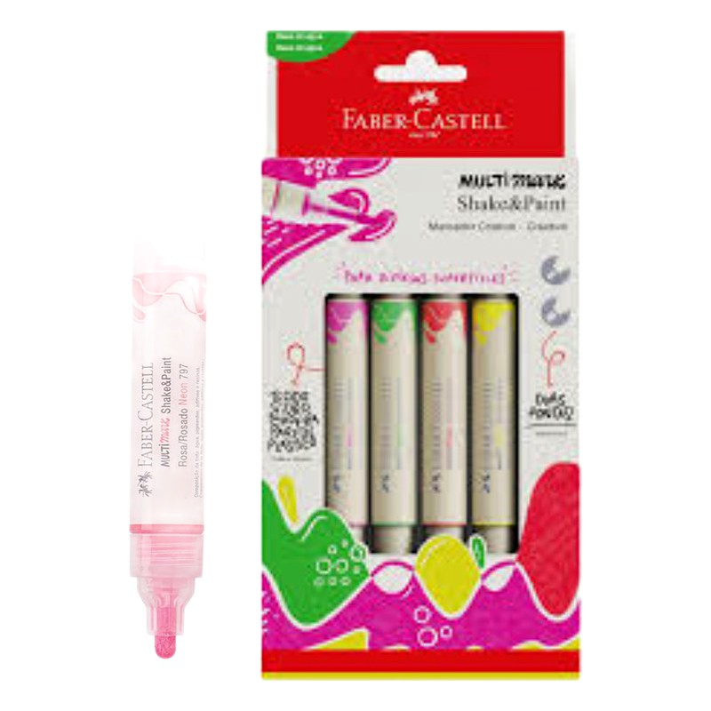 PLUMON SHAKE PAINT NEON X 4 FABER CASTELL