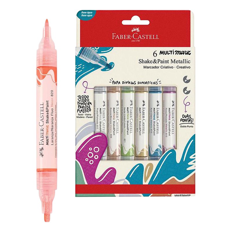 PLUMON SHAKE PAINT METALIC X 6 FABER CASTELL