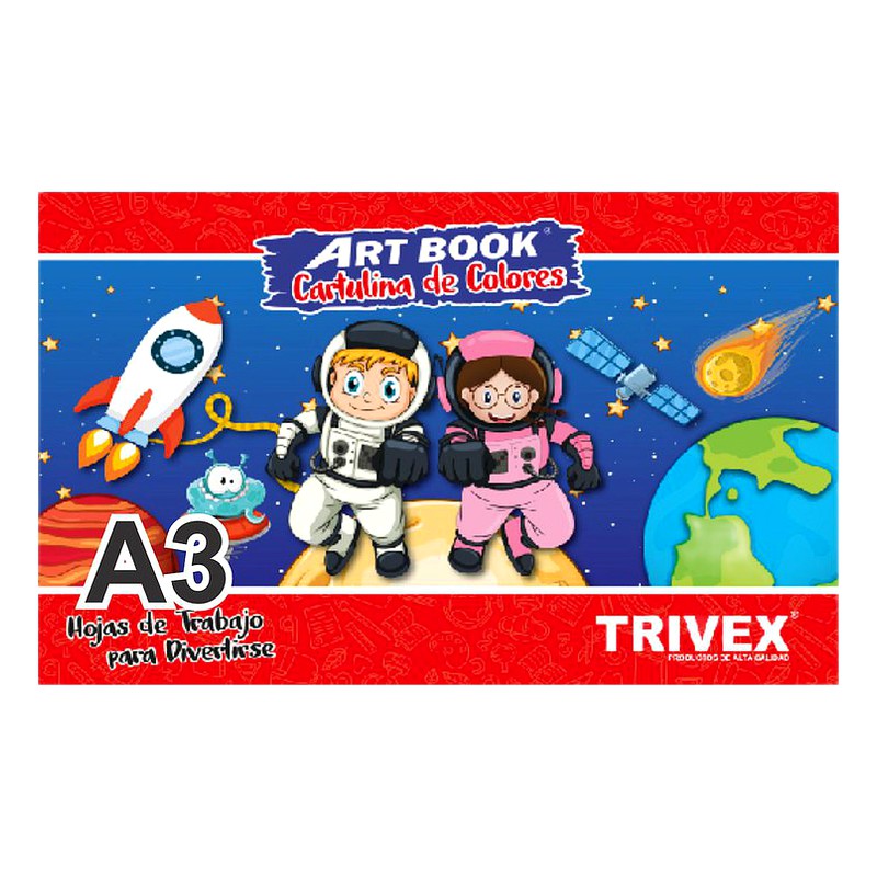 BLOCK CARTULINA COLORES A3  14H - TRIVEX