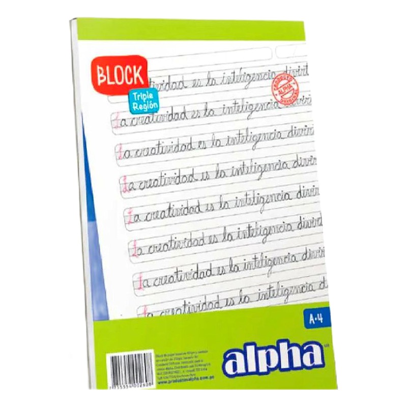 BLOCK A4 TRIPLE REGLON 50HJS - ALPHA/JUSTUS