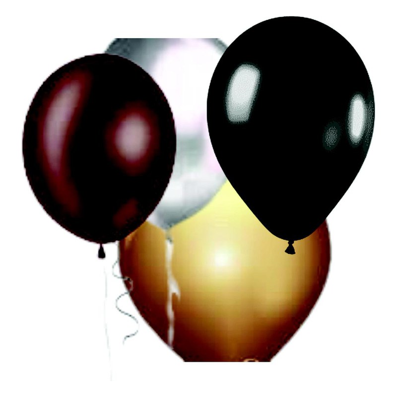 GLOBO MARRON,NEGRO,PLATEADO N°7