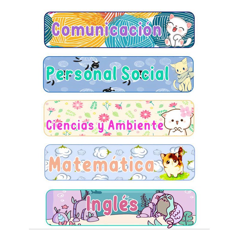STICKER ADHESIVO CURSOS/NOMBRE