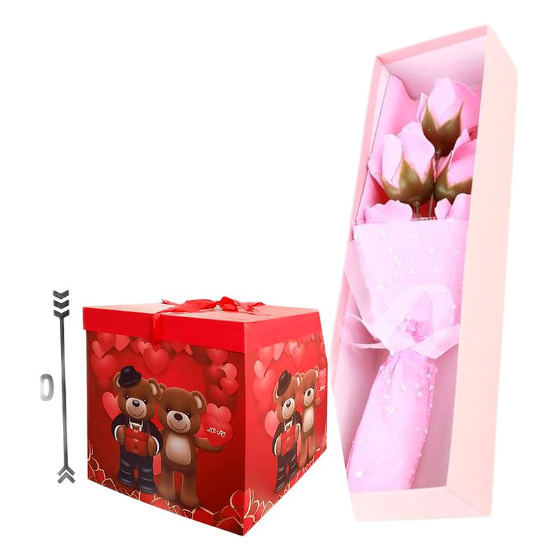 CAJA REGALO MEDIANA /ROSA 